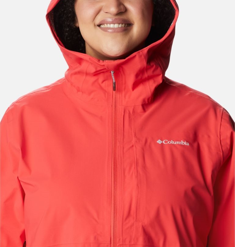 Women's Columbia Omni-Tech Ampli-Dry Shell Jackets Red | Plus Size CA-H4A38
